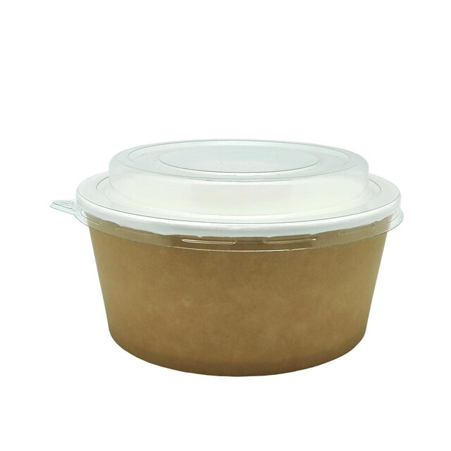 ▷ Ensaladera Cartón Kraft Tapa Blanca 750ml | Envases Alimentarios