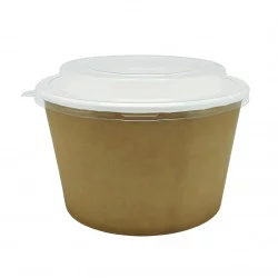 ▷ Ensaladera Cartón Kraft Tapa Blanca 1250ml | Envases Alimentarios