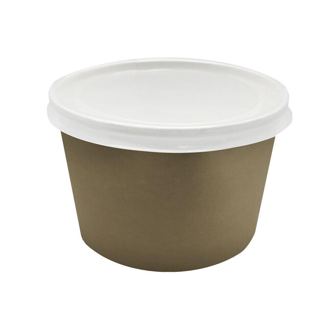 ▷ Envase Sopa Cartón Kraft Blanco 470ml | Envases Alimentarios