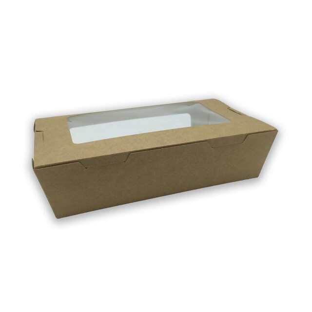 ▷ Envase Kraft Take Away Kraft Ventana 180x100x45mm | EnvasesAlimentarios.es