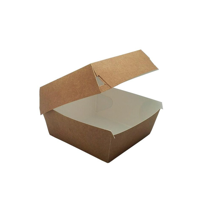▷ Porta Hamburguesa Kraft Pequeño 108/89x108/80x70mm | Envases Alimentarios