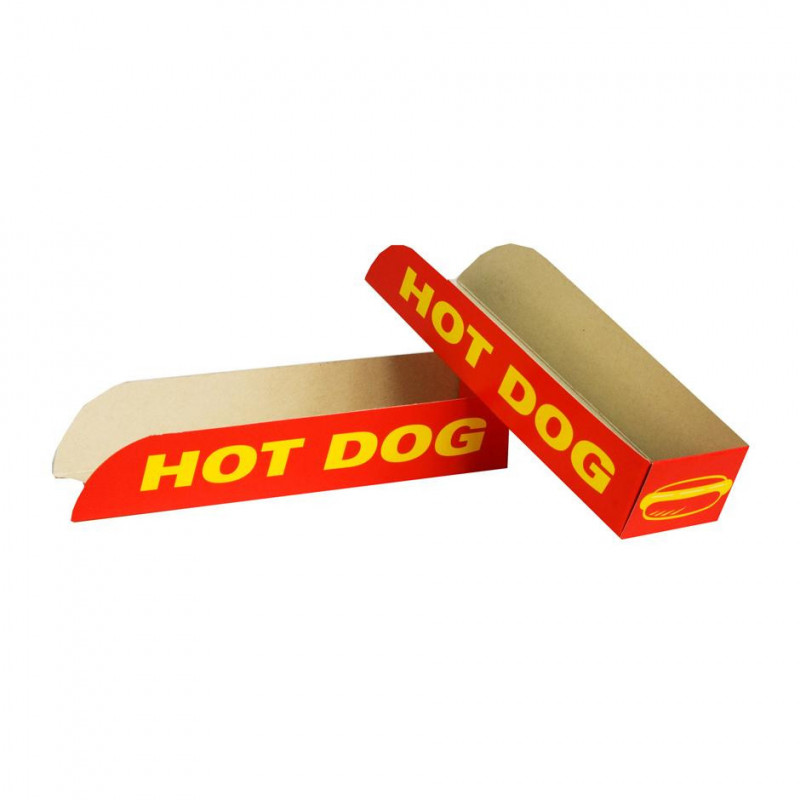 Envase Hot Dog Cartón Impreso 179x42x40mm