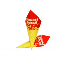 ▷ Cono Fritos Pequeño Cartón Impreso 160x120mm | Envases Alimentarios
