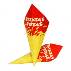 ▷ Cono Fritos Gran Cartón Impreso 190x150mm | Envases Alimentarios