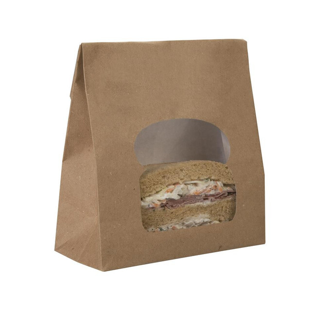 ▷ Bolsa Sándwich Interior Laminado Ventana 155x72x220mm | Envases Alimentarios