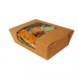 ▷ Envase Kraft Gran Ventana y Fijación 180x100x50mm | Envases Alimentarios