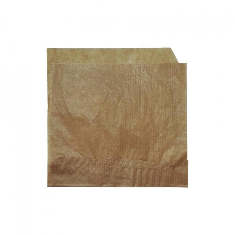 ▷ Bolsa Papel Antigrasa Doble Apertura Kraft 16x18cm | Envases Alimentarios