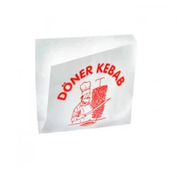 ▷ Bolsa Papel Antigrasa Doble Apertura Kebab 16x18cm | Envases Alimentarios