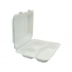 ▷ Envase Caña Azúcar Portamenú 3 Compartimentos 232x232mm | EnvasesAlimentarios.es