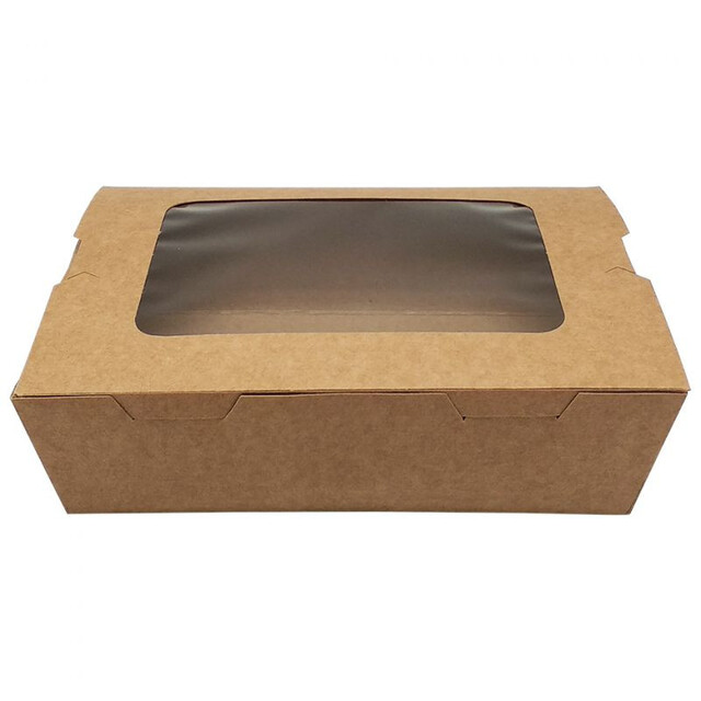 ▷ Envase Kraft Take-Away Kraft Ventana 190x130x60mm | Envases Alimentarios