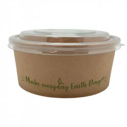 ▷ Ensaladera Papel Kraft 700ml + Tapa Pet | EnvasesAlimentarios.es