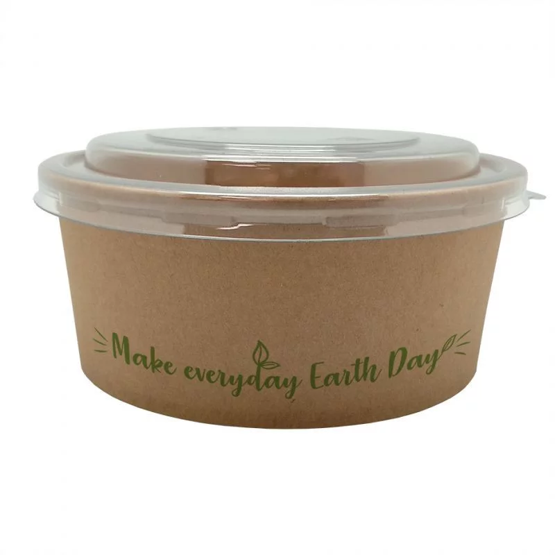 ▷ Ensaladera Papel Kraft 700ml + Tapa Pet | EnvasesAlimentarios.es