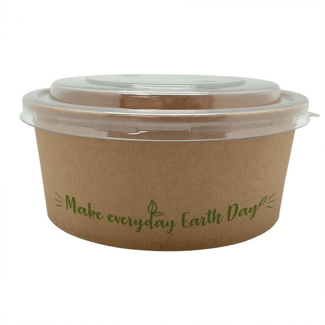 ▷ Ensaladera Papel Kraft 500ml + Tapa Pet | EnvasesAlimentarios.es