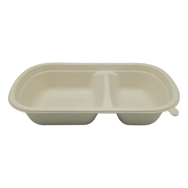 ▷ Portamenú Fibra Trigo 2 Compartimentos 750ml | Envases Alimentarios