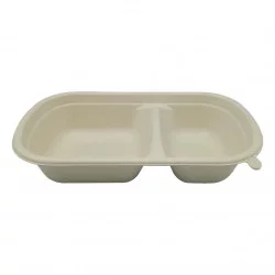 ▷ Portamenú Fibra Trigo 2 Compartimentos 750ml | Envases Alimentarios