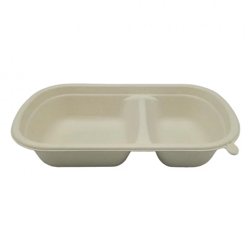 ▷ Portamenú Fibra Trigo 2 Compartimentos 750ml | Envases Alimentarios