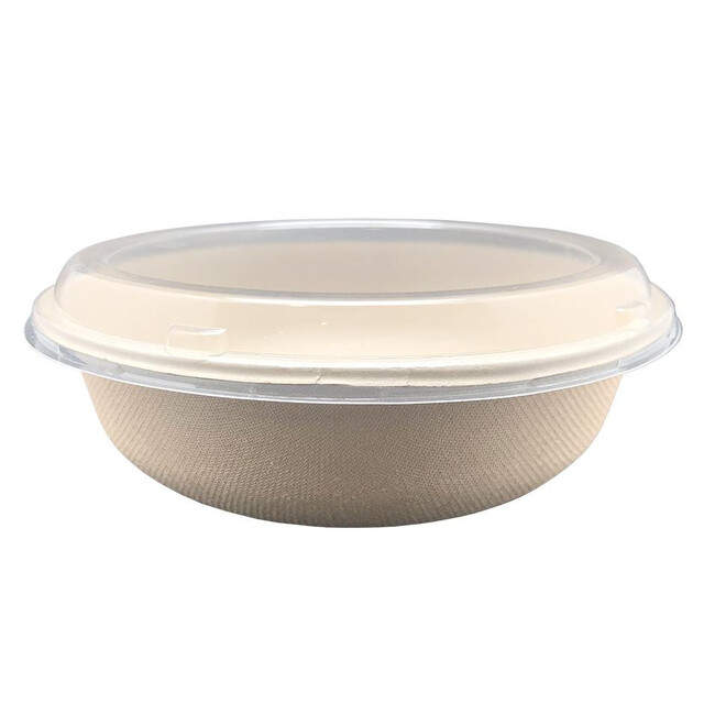 ▷ Bol Fibra Trigo Redondo Tapa PET Incluída 1000ml | Envases Alimentarios