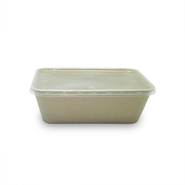 ▷ Envase Fibra Trigo Rectangular Tapa PP 750ml | Envases Alimentarios