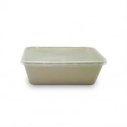▷ Envase Fibra Trigo Rectangular Tapa PP 750ml | Envases Alimentarios