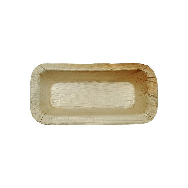▷ Plato Hoja de Palma Rectangular 130x70mm | EnvasesAlimentarios.es