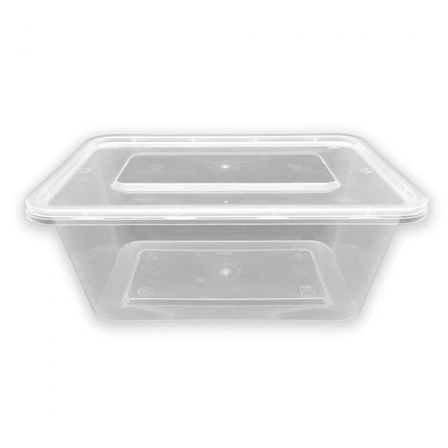 ▷ Envase Rectangular Transparente PP con Tapa 1000ml