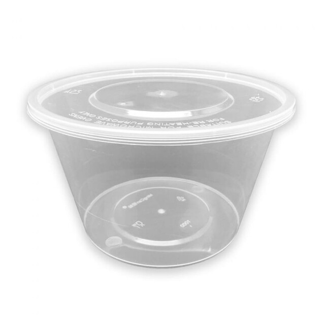 ▷ Envase Redondo Transparente PP con Tapa 1000ml | Envases Alimentarios