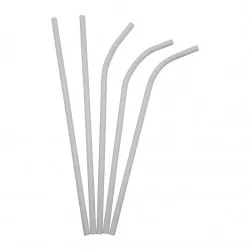 ▷ Pajita de Papel Flexible Blanca 6x230mm | EnvasesAlimentarios.es