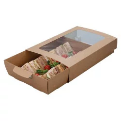 ▷ Bandeja Celulosa Catering Mediana 367x257x78mm | Envases Alimentarios