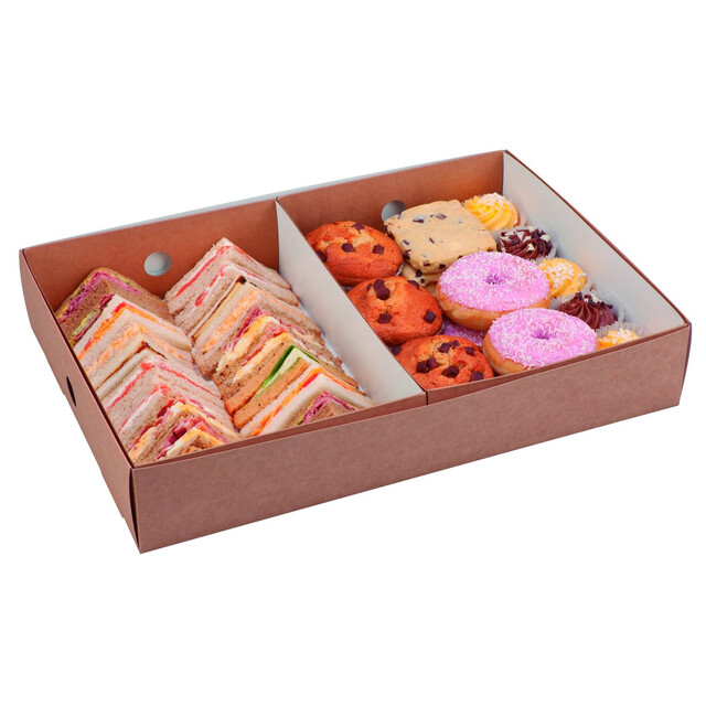 ▷ Bandeja Separadora Caja Catering Mitad 306x221x77mm | Envases Alimentarios