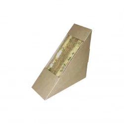 ▷ Envase Sándwich Celulosa con Ventana 123x52x123mm | Envases Alimentarios