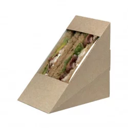 ▷ Envase Sándwich Celulosa con Ventana 123x72x123mm | Envases Alimentarios