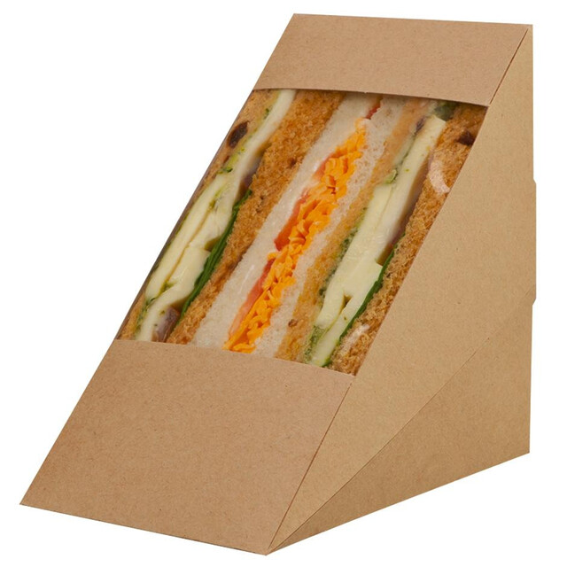 ▷ Envase Sándwich Celulosa con Ventana 123x82x123mm | Envases Alimentarios