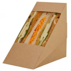 ▷ Envase Sándwich Celulosa con Ventana 123x82x123mm | Envases Alimentarios