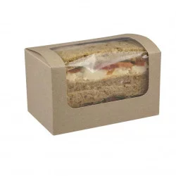 ▷ Caja Sándwich Celulosa Con Ventana 125x77x72mm | Envases Alimentarios