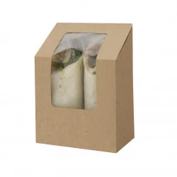 ▷ Envase Wrapp Celulosa Con Ventana 90x50x90/121mm | EnvasesAlimentarios.es