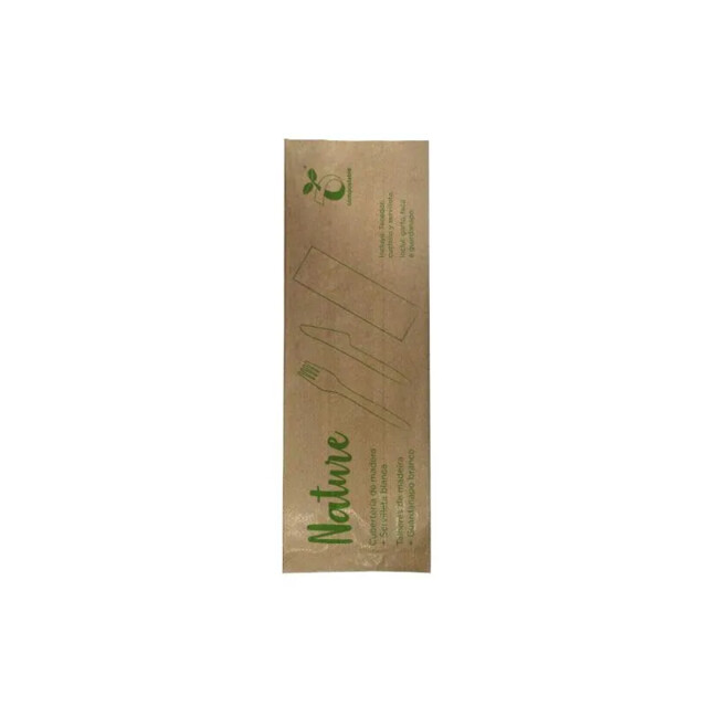 ▷ Set Cubiertos Madera Premium + Servilleta | EnvasesAlimentarios.es