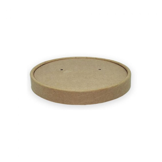 ▷ Tapa Full Kraft para Soperas de Cartón 115mm | Envases Alimentarios