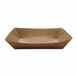 ▷ Barqueta Kraft Antigrasa y Antihumedad 150x85x45mm | Envases Alimentarios