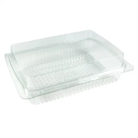 ▷ Envase Traitipack X11H55 Rectangular Tapa Bisagra Hermético rPET 230x140x55mm | EnvasesAlimentarios.es