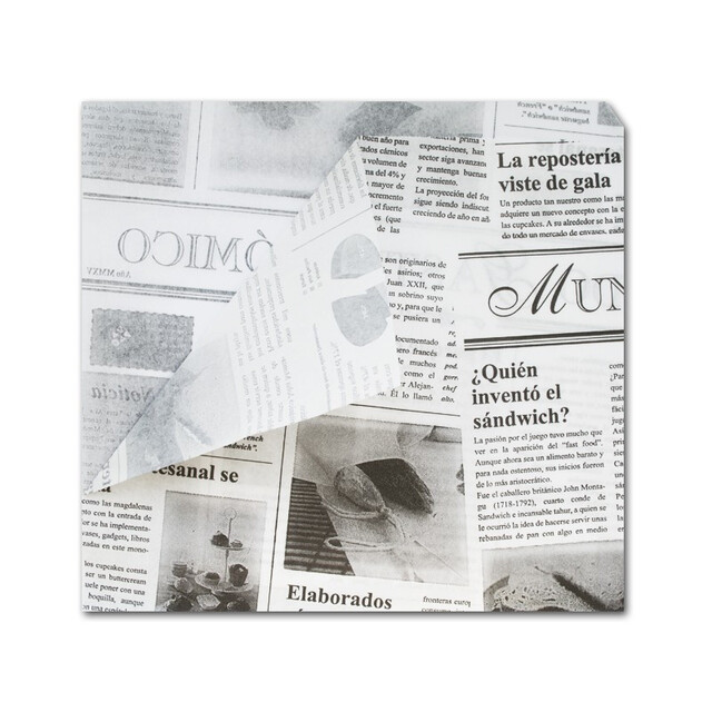 ▷ Bolsa Papel Antigrasa Doble Apertura Periódico 170x170mm | Envases Alimentarios