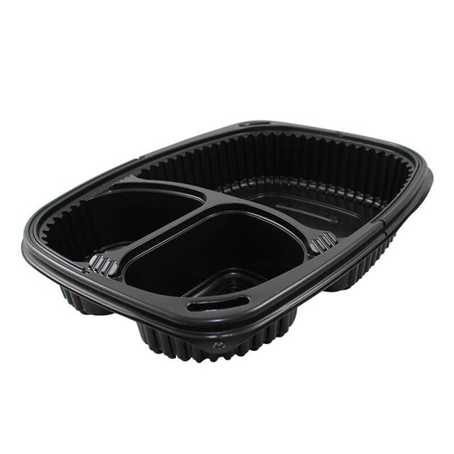 ▷ Envase Cookipack COOK1250N3C Negro PP 3 Comp. 1035ml