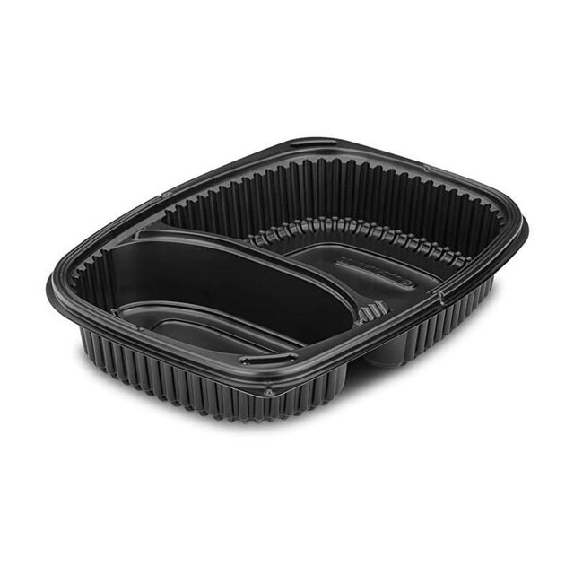 ▷ Envase Cookipack COOK1250N2C Negro PP 2 Compartimentos 678/415ml