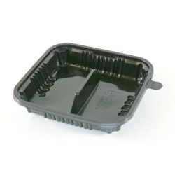 ▷ Base Rectangular Actipack 1110DXN30PC rPET 2C Negra 142x133x24mm | EnvasesAlimentarios.es