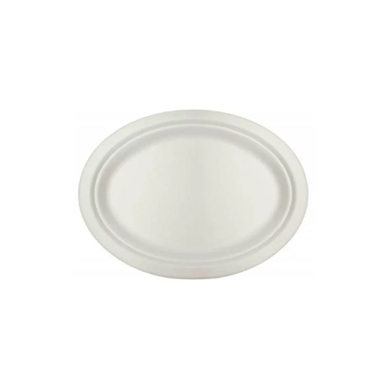 ▷ Plato Caña de Azúcar Ovalado 263x199x20mm | EnvasesAlimentarios.es