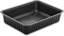 ▷ Bandeja Termosellable Alphacel CL375N PP Negra Microondable 375ml | EnvasesAlimentarios.es