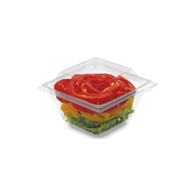 ▷ Envase Freshipack FR370 rPET Cuadrado Tapa Bisagra 370ml | EnvasesAlimentarios.es