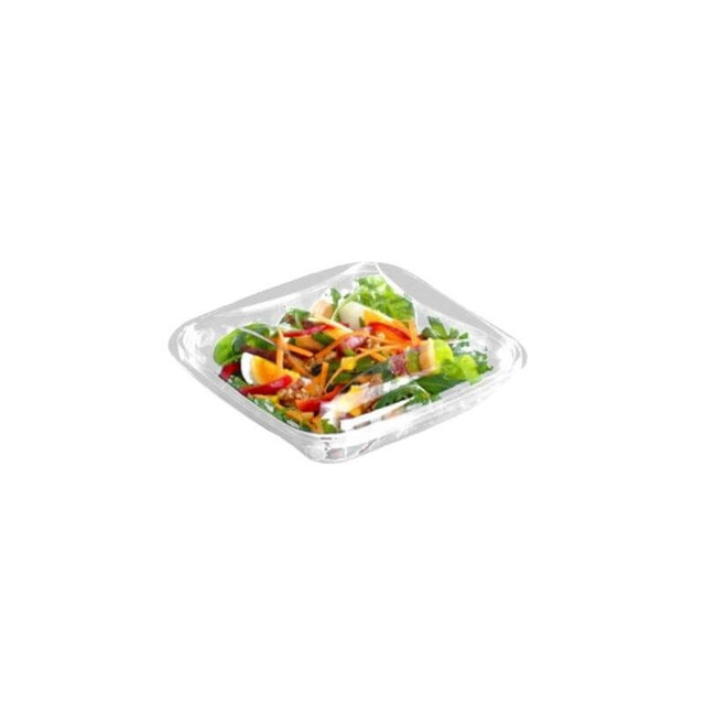 Envase Crudipack FCR140H25 rPET Cuadrado Transparente 370ml | EnvasesAlimentarios