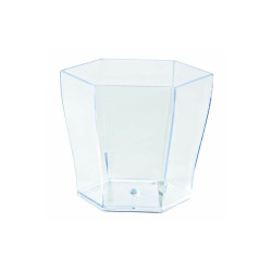 Mini Vaso Moulipack VERRE5C PS Hexagonal para cóctel 50ml