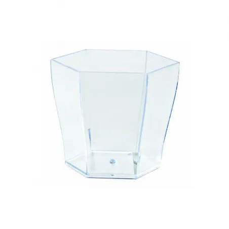 ▷ Mini Vaso Moulipack VERRE5C PS Hexagonal para Cóctel 50ml | EnvasesAlimentarios.es