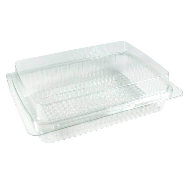 ▷ Envase Traitipack XR9H45 Rectangular Tapa Bisagra Hermético rPET 160x110x45mm | EnvasesAlimentarios.es